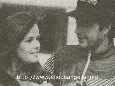Elio de Angelis with German model girlfriend Ute Kittelberger, 1983
