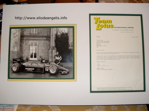 1985 Signed Team Lotus Photograph