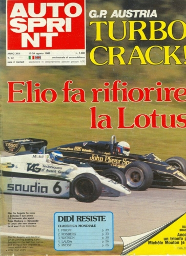 Elio de Angelis maiden win at 1982 GP Austria driving the